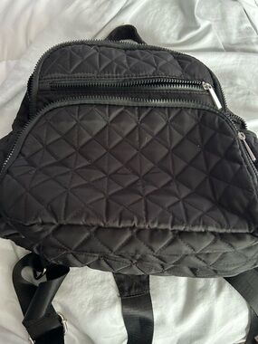 Quilted Black puffer like Backpack - Classic Everyday Bag